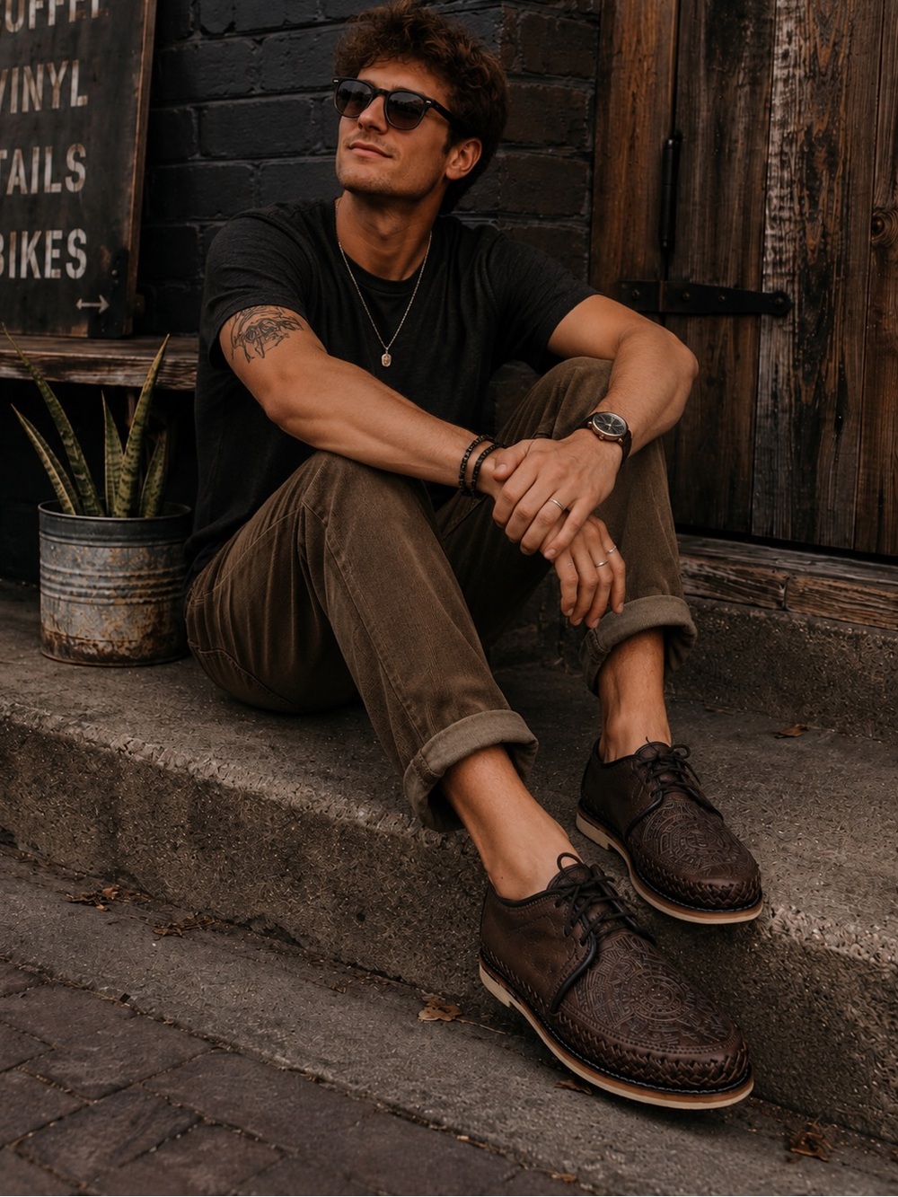 Mexican huarache oxford shoes